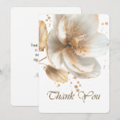 Modern Minimalist Gold and White Wedding Bedankkaart (Voorkant / Achterkant)