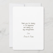 Modern Minimalist Gold and White Wedding Bedankkaart (Achterkant)