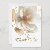 Modern Minimalist Gold and White Wedding Bedankkaart (Voorkant)