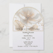 Modern Minimalist Gold and White Wedding Kaart (Voorkant)