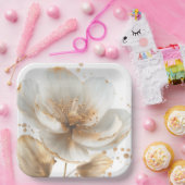 Modern Minimalist Gold and White Wedding Papieren Bordje (Feest)