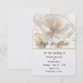 Modern Minimalist Gold and White Wedding Save The Date (Voorkant / Achterkant)