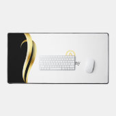 Modern Minimalist Gold Black White Business Bureaumat (Keyboard & Muis)