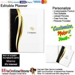 Modern Minimalist Gold Black White Business  Planner