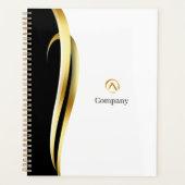 Modern Minimalist Gold Black White Business  Planner (Voorkant)
