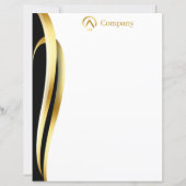 Modern Minimalist Gold Black White Paper Sheet (Voorkant)