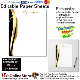 Modern Minimalist Gold Black White Paper Sheet