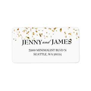 Modern minimalist Gold Confetti Wedding Address La Etiket