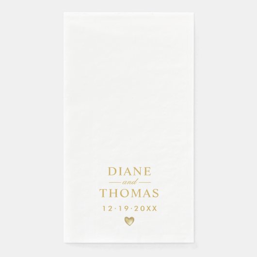 Modern Minimalist Gold Custom Wedding Monogram Servet (Voorkant)