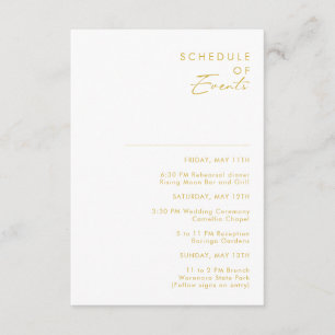 Modern Minimalist Gold Font Schema van Evenementen Informatiekaartje