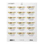 Modern minimalist Gold Glitter Wedding Adres La Etiket (Full Sheet)