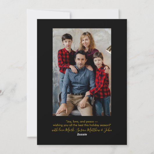 Modern Minimalist Gold Script Happy Holidays Photo Feestdagenkaart (Achterkant)