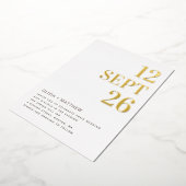 Modern Minimalist Gold Wedding | Clean Photo Folie Uitnodiging (Gedraaid)