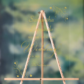 Modern Minimalist Golden Floral Wedding Welcome Acryl Bord (Neutraal)