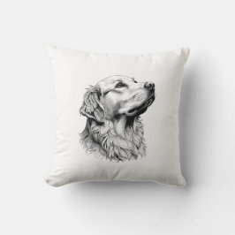 Modern Minimalist Golden Retriever Line Art Pillow Kussen