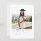 Modern Minimalist Graduate Two Photo Graduation Aankondiging (Achterkant)