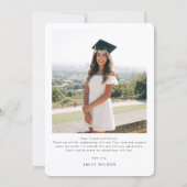 Modern Minimalist Graduate Two Photo Graduation Bedankkaart (Achterkant)