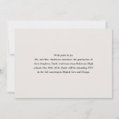 Modern Minimalist Graduation Photo Announcement Aankondiging (Achterkant)