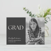 Modern Minimalist Graduation Photo Announcement Aankondiging (Staand voorkant)