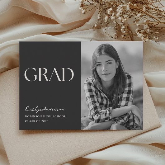 Modern Minimalist Graduation Photo Announcement Aankondiging