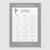 Modern Minimalist Gray 2026 Calendar Magnet (Voorkant)