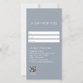 Modern Minimalist Gray QR Code Gift Certificate (Achterkant)