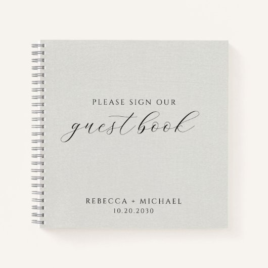 Modern minimalist Gray Wedding Notitieboek (Voorkant)