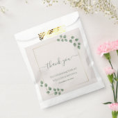 Modern Minimalist Green Geometric Frame Wedding Bedankzakje (Gezegeld)