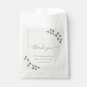 Modern Minimalist Green Geometric Frame Wedding Bedankzakje (Voorkant)