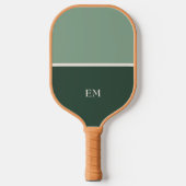 Modern Minimalist Green Monogrammed Initials Pickleball Paddle (Voorkant)