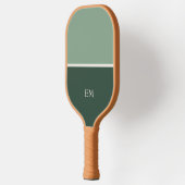 Modern Minimalist Green Monogrammed Initials Pickleball Paddle (Links)