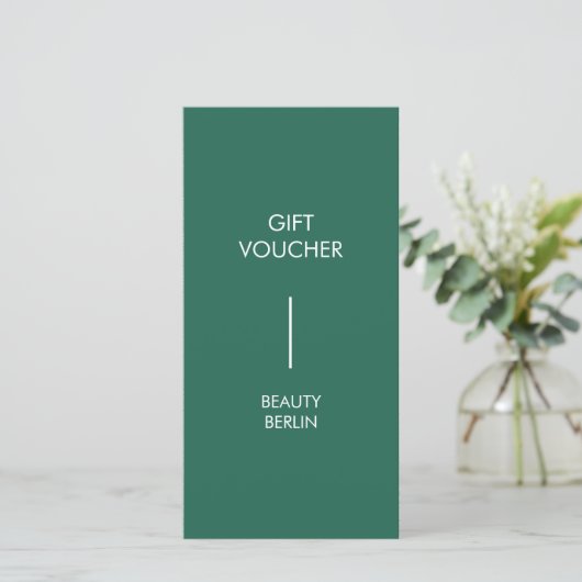 Modern Minimalist Green QR Code Gift Certificate (Staand voorkant)