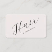 Modern Minimalist Hair Stylist Script Blush Pink Visitekaartje (Voorkant)