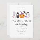 Modern minimalist Halloween Birthday Party Kaart (Voorkant)