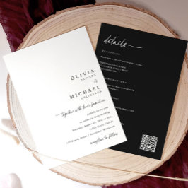 Modern Minimalist Handwriting All in One Wedding Kaart