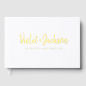 Modern minimalist handwritten script wedding gastenboek (Voorkant)