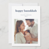 Modern Minimalist Hanukkah Photo Letter Message Feestdagenkaart (Voorkant)