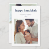 Modern Minimalist Hanukkah Photo Letter Message Feestdagenkaart (Voorkant / Achterkant)