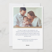 Modern Minimalist Hanukkah Photo Letter Message Feestdagenkaart (Achterkant)