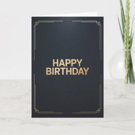 Modern Minimalist Happy Birthday Card for men Kaart