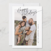 Modern Minimalist Happy Holidays Script Christmas Feestdagenkaart (Voorkant)