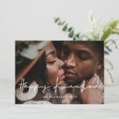 Modern minimalist Happy Kwanzaa foto Feestdagenkaart (Staand voorkant)