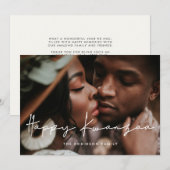 Modern minimalist Happy Kwanzaa foto Feestdagenkaart (Voorkant / Achterkant)