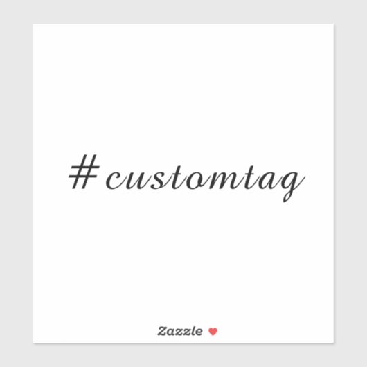 Modern Minimalist Hashtag Design Sticker (Vel)