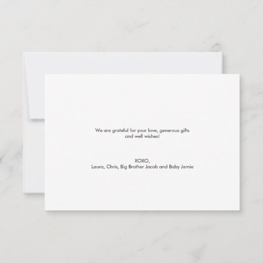 Modern Minimalist heart Newborn Photo Collage Bedankkaart (Achterkant)