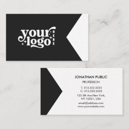 Modern Minimalist High Contrast Diagonal Split Bus Visitekaartje