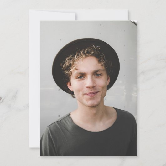 Modern minimalist hij deed het Foto Afstuderen Kaart (Achterkant)