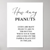 Modern Minimalist Hoeveel Pinda Baby shower spel Poster (Voorkant)