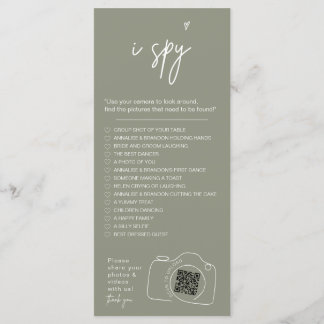 Modern Minimalist Ik spion bruiloft spel Foto's de Menu