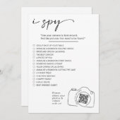 Modern Minimalist Ik spion bruiloft spel Foto's de Programmakaart (Voorkant / Achterkant)